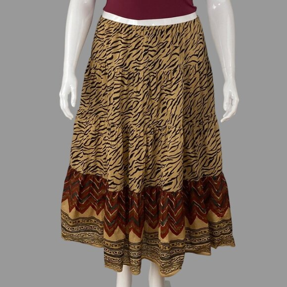 LRL Lauren Jeans Co. by Ralph Lauren cotton animal print skirt - Picture 1 of 7